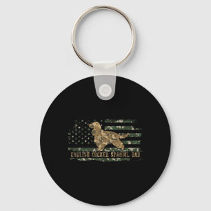 Engelse Cocker Spaniel Vader Camo Amerikaanse Vlag Sleutelhanger