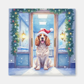 Engelse Cocker Spaniel Verpleegsterspost Kerstmanh Magneet (Voorkant)