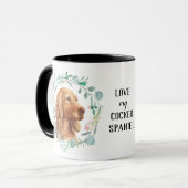 Engelse Cocker Spaniel Wreath Coffee Mok (Voorkant links)