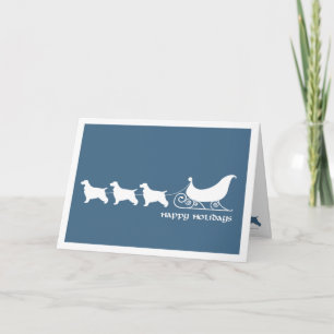 Engelse Cockers die de Ar van de Kerstman trekken Feestdagen Kaart