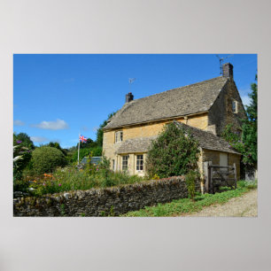 Engelse cottage met tuin poster