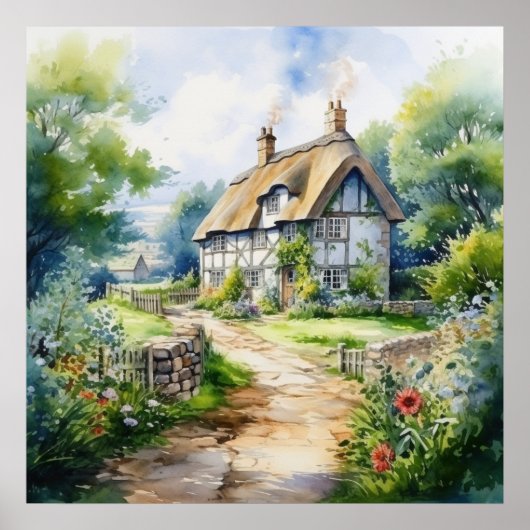 Engelse Cottage Poster (Voorkant)