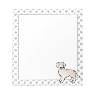 Engelse Cream Golden Retriever Cartoon Dog Notitieblok