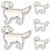 Engelse Cream Golden Retriever Cute Cartoon Dog Sticker (Voorkant)
