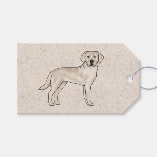 Engelse Cream Labrador Retriever Cartoon Lab Dog Cadeaulabel (Voorkant (Horizontaal))