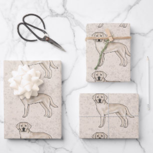 Engelse Cream Labrador Retriever Lab Hond Patroon Inpakpapier Vel