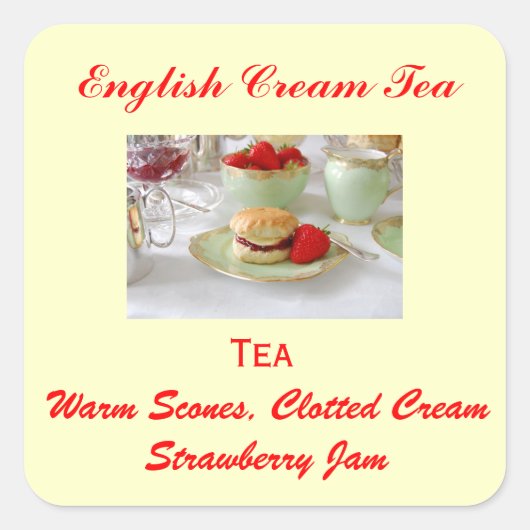 Engelse Cream Tea Baking Sticker (Voorkant)