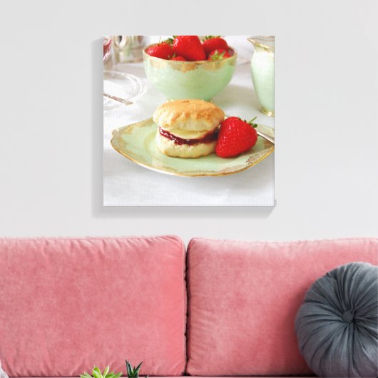 Engelse Cream Tea Wrapped Canvas Afdruk (Insitu (Woonkamer))