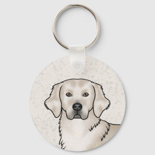 Engelse Crème Goud Retriever Mooie Hond Portret Sleutelhanger