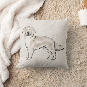 Engelse Crème Gouden Retriever Schattige Cartoon H Kussen