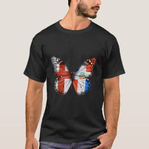 Engelse Dominicaanse vlag Butterfly T-shirt