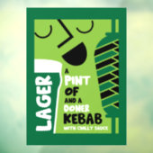 Engelse Doner Kebab Raamsticker (Vel 3)