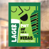 Engelse Doner Kebab Raamsticker (Vel 2)