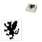 engelse drakenstempel 	rubberstempel (Gestempeld)
