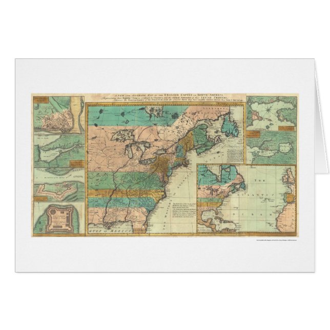 Engelse Empire America Map - 1755 (Voorkant Horizontaal)