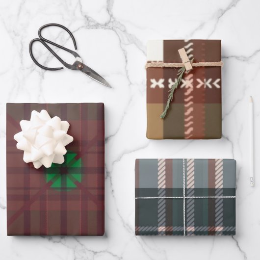 Engelse Folk Plaid Stationery Set Inpakpapier Vel (Voorkant)