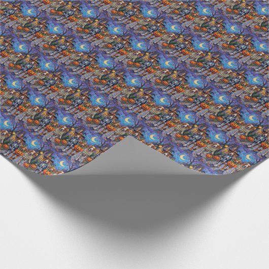 Engelse Foxhound Dogs Trick-or-Treating Halloween Cadeaupapier (Hoek)