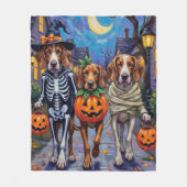 Engelse Foxhound Dogs Trick-or-Treating Halloween Fleece Deken (Voorkant)