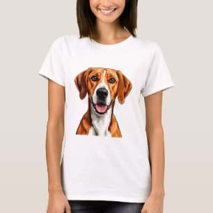Engelse Foxhound-hond Blij, Gelukkig Uitdrukking T-shirt