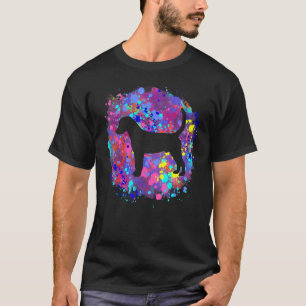 Engelse Foxhound Hond Roze Waterverf Spat Kunst T-shirt
