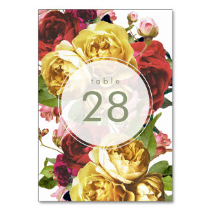 Engelse Garden Boho Rozen Wedding Table Numbers Kaart