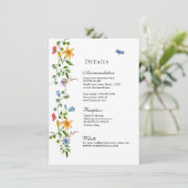 Engelse Garden Floral bruiloft Informatiekaartje (Staand voorkant)
