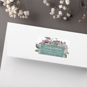 Engelse Garden Floral Return Address Labels   Jade