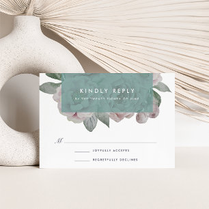 Engelse Garden Floral RSVP-kaart Jade RSVP Kaartje