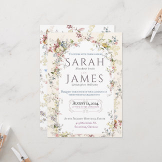 Engelse Garden Party Wedding Invitation Kaart