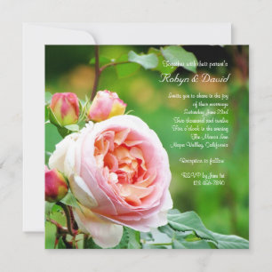 Engelse Garden Roos Wedding Invitation Kaart