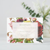 Engelse Garden  Roos Wedding Reception Card Informatiekaartje (Staand voorkant)