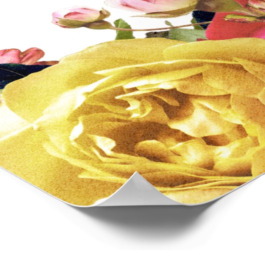 Engelse Garden Rozen Weddenschap Welkom Poster (Hoek)