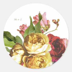 Engelse Garden  Rozen Wedding Ronde Sticker
