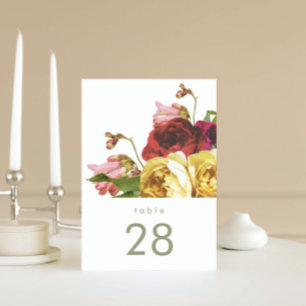 Engelse Garden Rozen Wedding Table Numbers Kaart