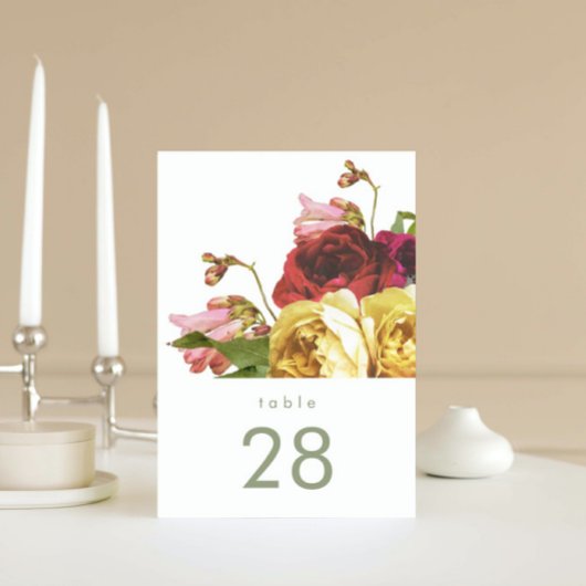 Engelse Garden Rozen Wedding Table Numbers Kaart