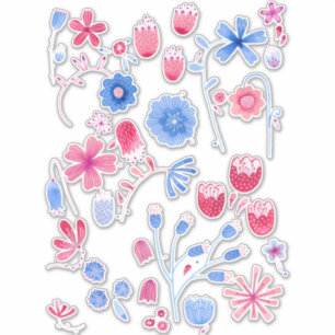 Engelse Garden Waterverf Flowers Sticker