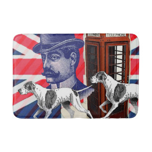 Engelse Gentleman Telefoon Booth Union jack vlag Badmat