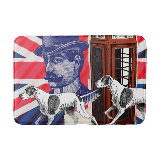 Engelse Gentleman Telefoon Booth Union jack vlag Badmat (Voorkant)