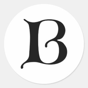 Engelse Gothic Monogram letter B Ronde Sticker