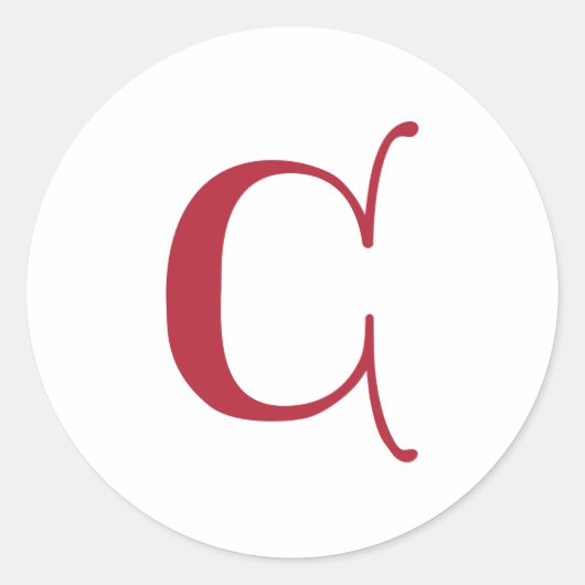 Engelse Gothic Monogram letter C Ronde Sticker (Voorkant)