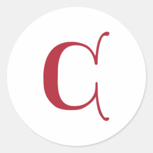 Engelse Gothic Monogram letter C Ronde Sticker