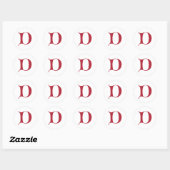 Engelse Gothic Monogram letter D Ronde Sticker (Vel)