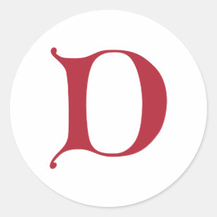 Engelse Gothic Monogram letter D Ronde Sticker