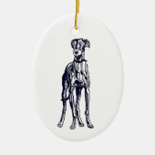 Engelse Greyhound Keramisch Ornament (Voorkant)