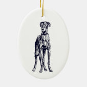 Engelse Greyhound Keramisch Ornament (Achterkant)
