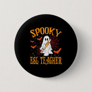 Engelse Griezelleerkracht Spook Grappig Halloween Ronde Button 5,7 Cm