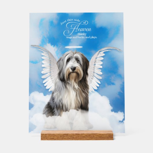 Engelse Herdershond Engel met Naam Huisdier Herden Acryl Bord (Voorkant)