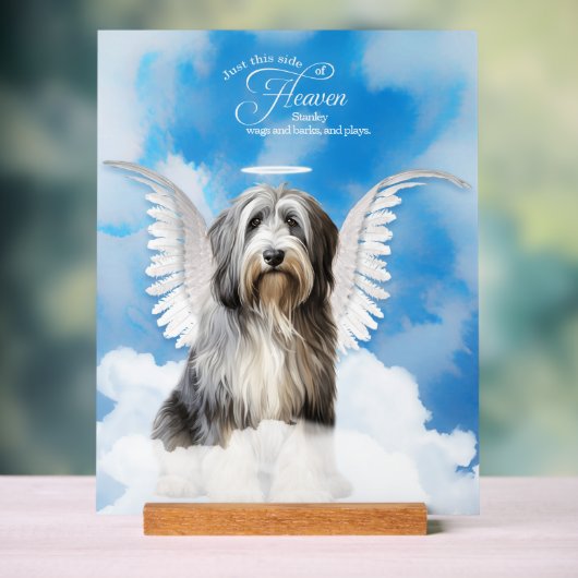 Engelse Herdershond Engel met Naam Huisdier Herden Acryl Bord (Neutraal)