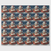 Engelse herdershond in Sledge Let It Snow Christma Cadeaupapier (Vlak)