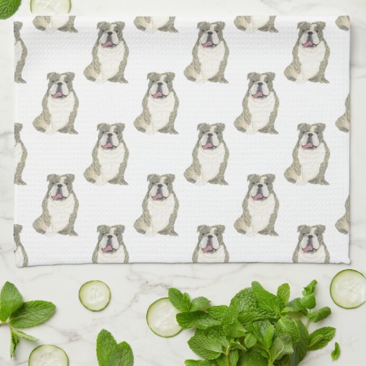 Engelse hond (Brindle) Theedoek (Gevouwen)